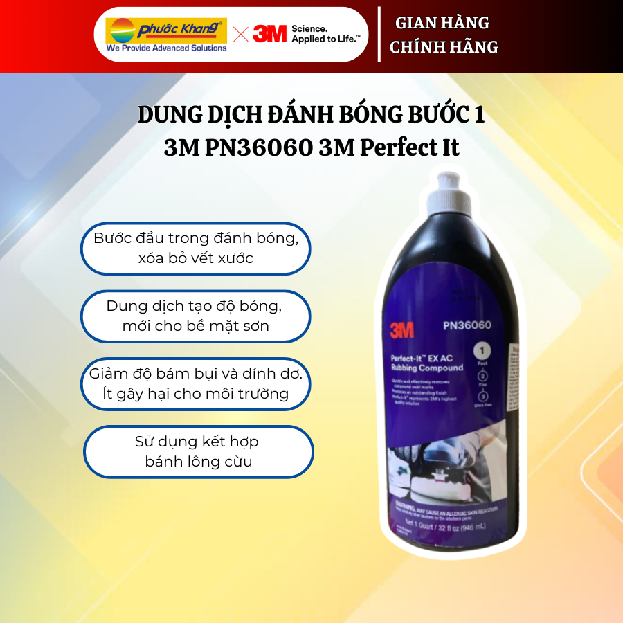 Dung Dịch Đánh Bóng Bước 1 3M PN36060 3M Perfect It