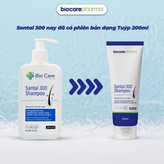 Dầu gội Bio Care Pharma Santal 300 Shampoo mẫu mới dạng tuýp 200ml loại bỏ gàu nấm ngứa da đầu siêu hiệu quả