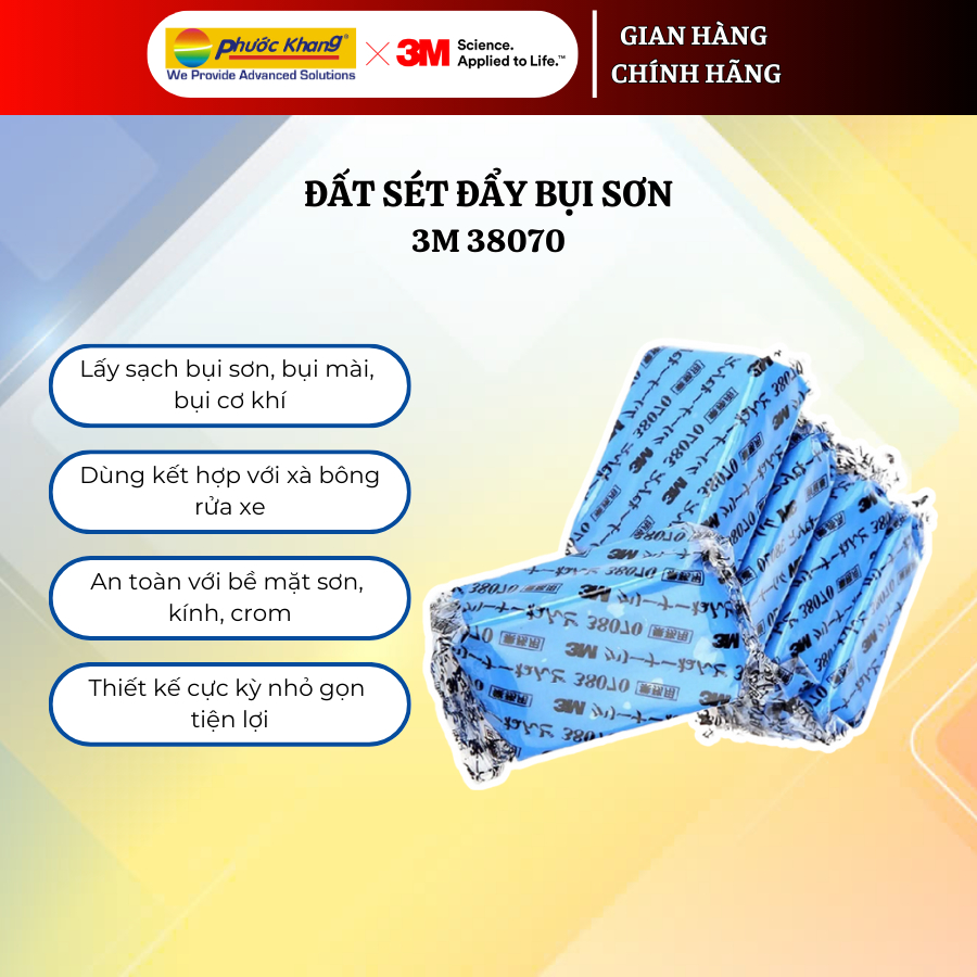 Đất Sét Tẩy Bụi Sơn Bám Thân Xe, Kính Ô tô 3M™ 38070 - 20g/cục