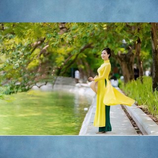 Áo Dài Trơn Lụa Mỹ Màu Vàng Siêu Hot, Mẫu Mới