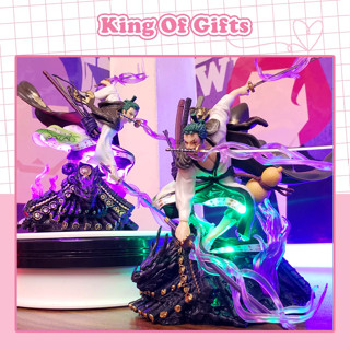 Mô hình One Piece Zoro Wano Roronoa trên mái nhà figure anime giá rẻ decor có LED figure full box có hộp Kog