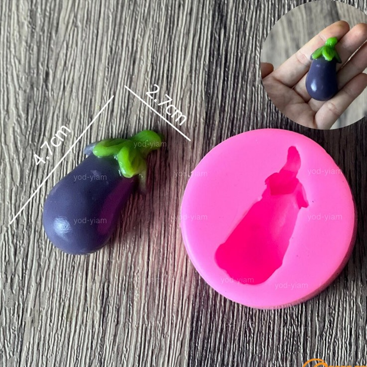 Khuôn silicon quả cà tím khuôn trái cây làm đậu xanh