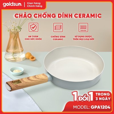 Chảo chống dính Goldsun GPA1204 và GPA1202 chống dính Magic Ceramic sử dụng được trên mọi loại bếp