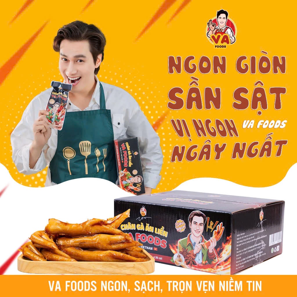 Chân gà có xương VA FOODS thơm ngon dai giòn 40g hàng Việt đảm bảo vệ sinh an toàn thực phẩm