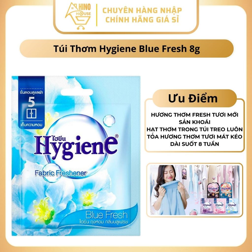 Túi Thơm Hygiene Fabric Freshener Blue Fresh 8g Thái Lan - Hinohouse