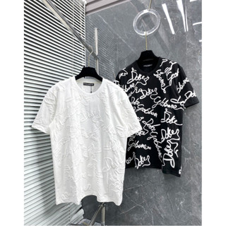 Áo thun nam AP09 cotton cá sấu Polo Nam cổ tròn thun cộc tay chữ in nổi