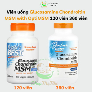 Viên uống Glucosamine Chondroitin MSM with OptiMSM của Doctor’s Best 120 viên thuần chay.