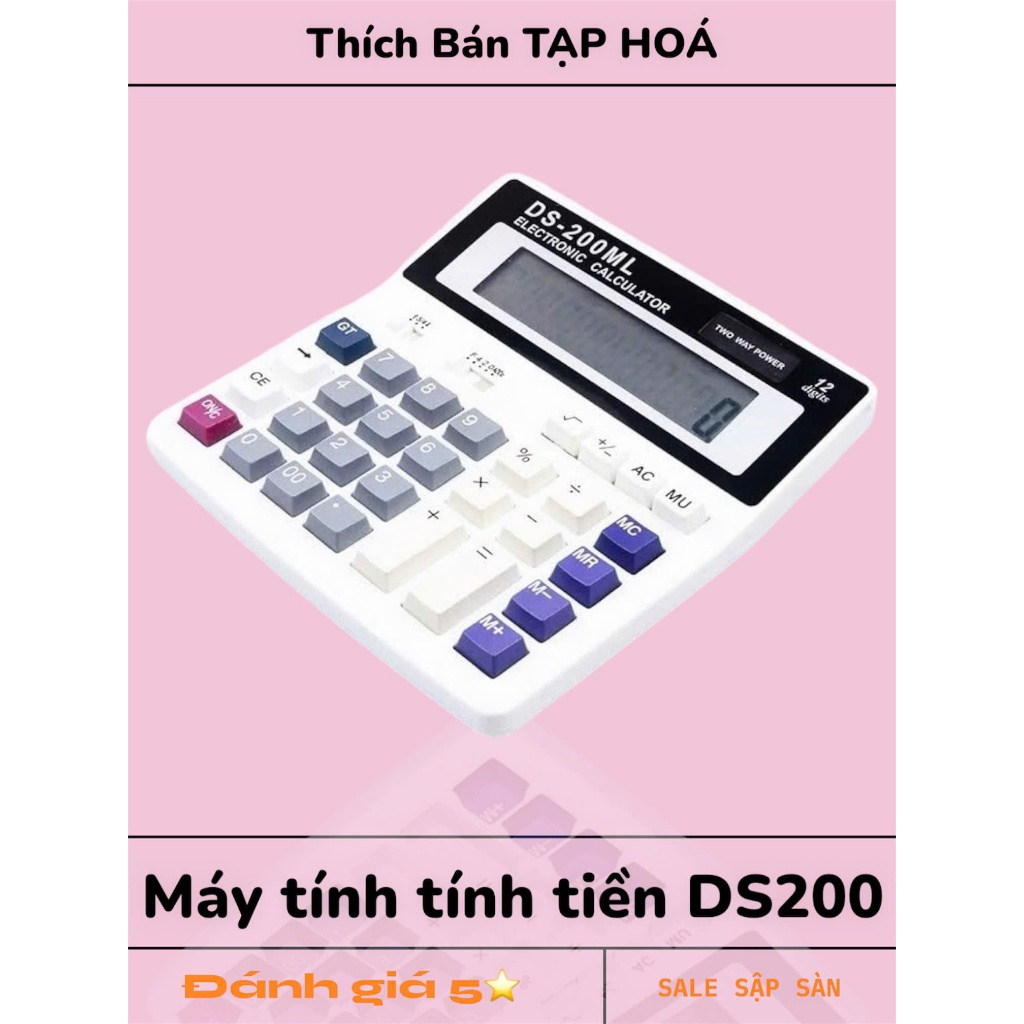 Máy tính bán hàng/ tính tiền DS200 size 16.5x16.5cm số to dễ nhìn