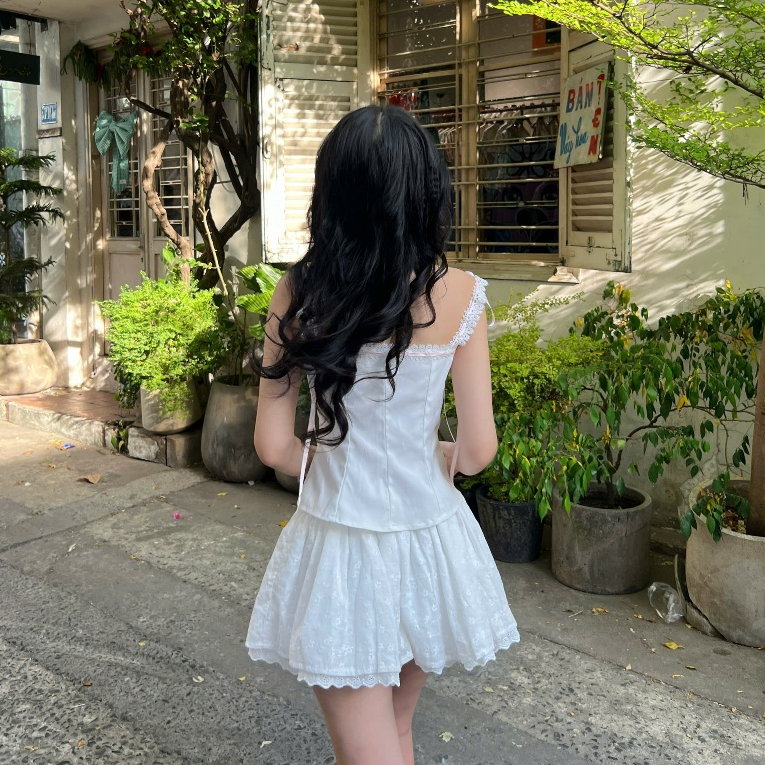 AREUM Chân váy Xòe phối ren Windy Skirt [CÓ QUẦN BẢO HỘ] | BigBuy360 - bigbuy360.vn