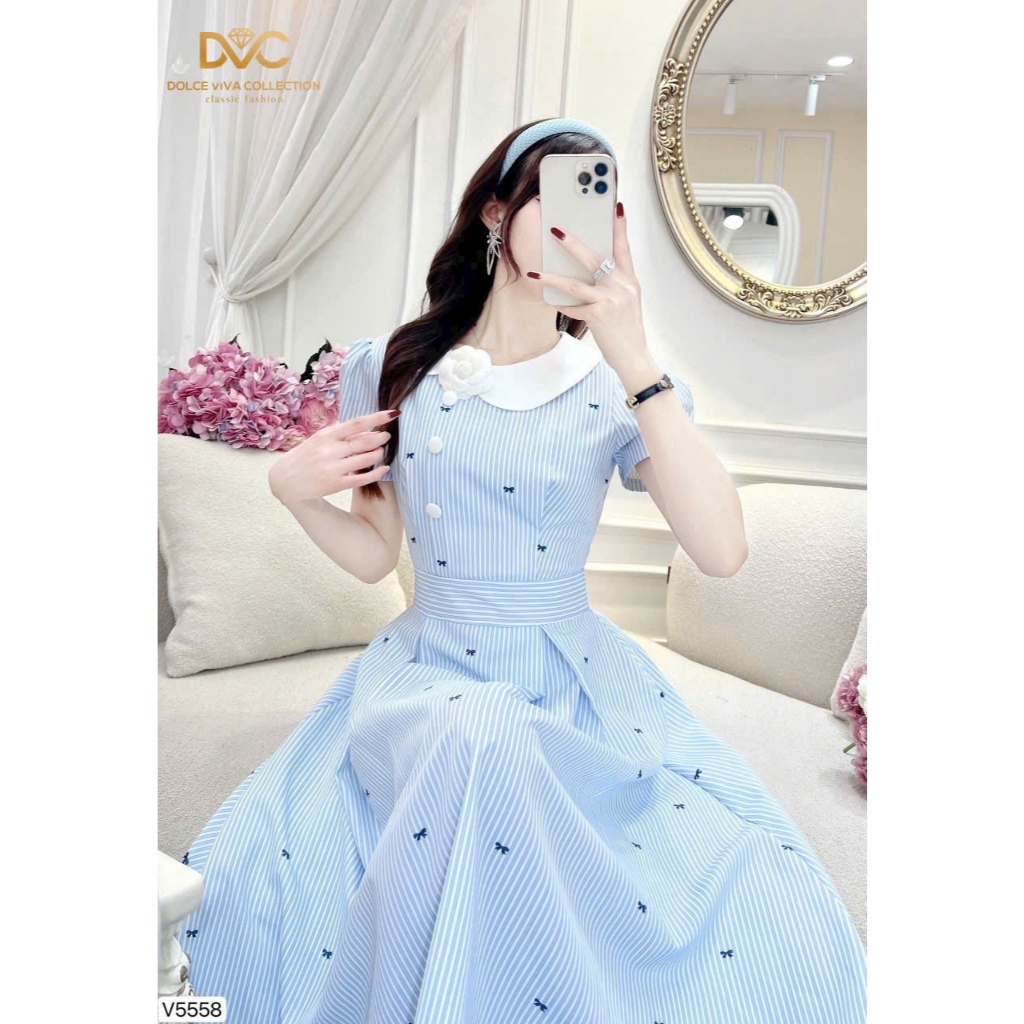 Đầm họa tiết sọc DVC V5558 LAMIE FASHION