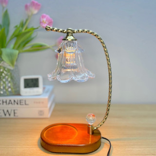 Đèn đốt nến thơm - Kiểu hoa lan chuông - Thiết kế Vintage, Chỉnh sáng, Hẹn giờ tiện lợi