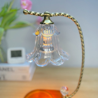 Đèn đốt nến thơm - Kiểu hoa lan chuông - Thiết kế Vintage, Chỉnh sáng, Hẹn giờ tiện lợi