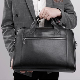   Da thật  Cặp xách công sở nam da bò thật 15,6in CD321VB  Đen Nâu  - 100% da thật BH 3 năm 