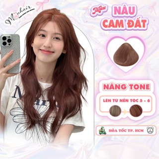 Thuốc nhuộm tóc, Thuốc nhuộm tóc màu Nâu Cam Đất, Mouhair, tặng oxi trợ dưỡng,bao tay, mũ trùm, bịt tai.