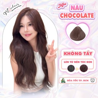  Thuốc nhuộm tóc Thuốc nhuộm tóc màu NÂU CHOCOLATE Mouhair tặng oxi trợ dưỡng,bao tay mũ trùm bịt tai. 