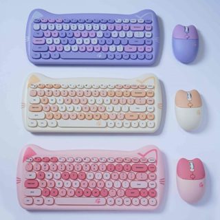MoFii Kitty Cat Mixed - Bộ combo bàn phím giả cơ và chuột không dây Geezer dùng cho Máy tính bàn, Laptop, Tivi, Tablet
