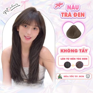 Thuốc nhuộm tóc, Thuốc nhuộm tóc màu NÂU TRÀ ĐEN, Mouhair, tặng oxi trợ dưỡng,bao tay, mũ trùm, bịt tai.