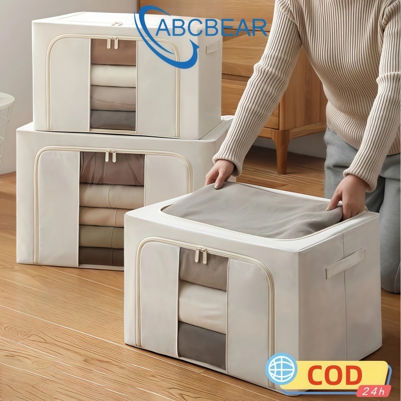 Hộp Vải Đựng Quần Áo Khung Thép Có Nắp Thùng Đựng Đồ Đa Năng Gấp Gọn Túi Đựng Quần Áo Cỡ Lớn Hộp Lưu Trữ Cao Cấp