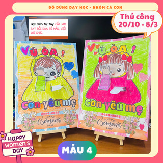 LÀM THIỆP THỦ CÔNG QUỐC TẾ PHỤ NỮ VÀ NHÀ GIÁO 20/10 - 8/3 - 20/11 - NHỚ GHI CHÚ SỐ LƯỢNG NAM NỮ- CÁ CON