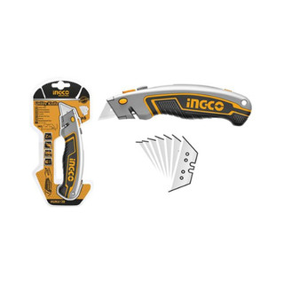 Dụng cụ cắt rọc, rọc giấy đa năng Ingco HUK6128, lưỡi SK5 61x19mm Kèm 5 lưỡi cắt
