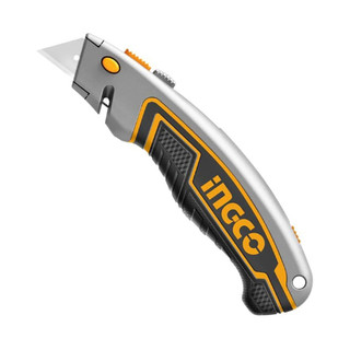 Dụng cụ cắt rọc, rọc giấy đa năng Ingco HUK6128, lưỡi SK5 61x19mm Kèm 5 lưỡi cắt