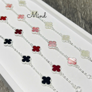 Lắc tay bạc cao cấp cỏ 4 8ly lá  s99 The Mind