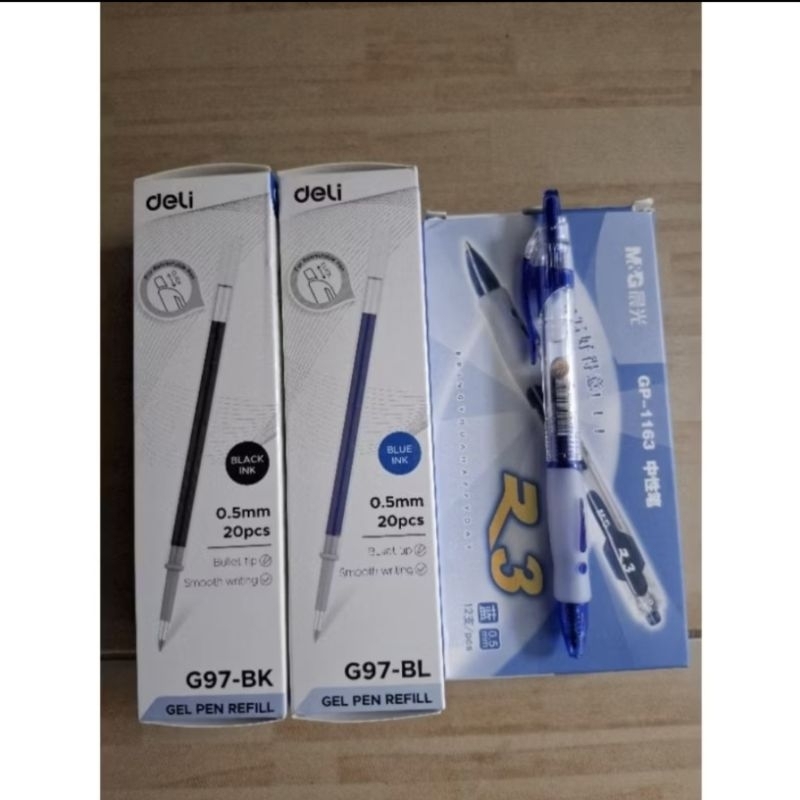 [GIÁ ƯU ĐÃI] hộp 20 ruột bút 0,5mm Deli EG97-BL ,thay được cho bút M&G,Deli,Baoke..