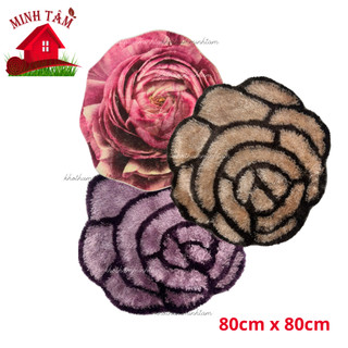  Thảm lông chùi chân hình bông hoa  kích thước 80cmx80cm 