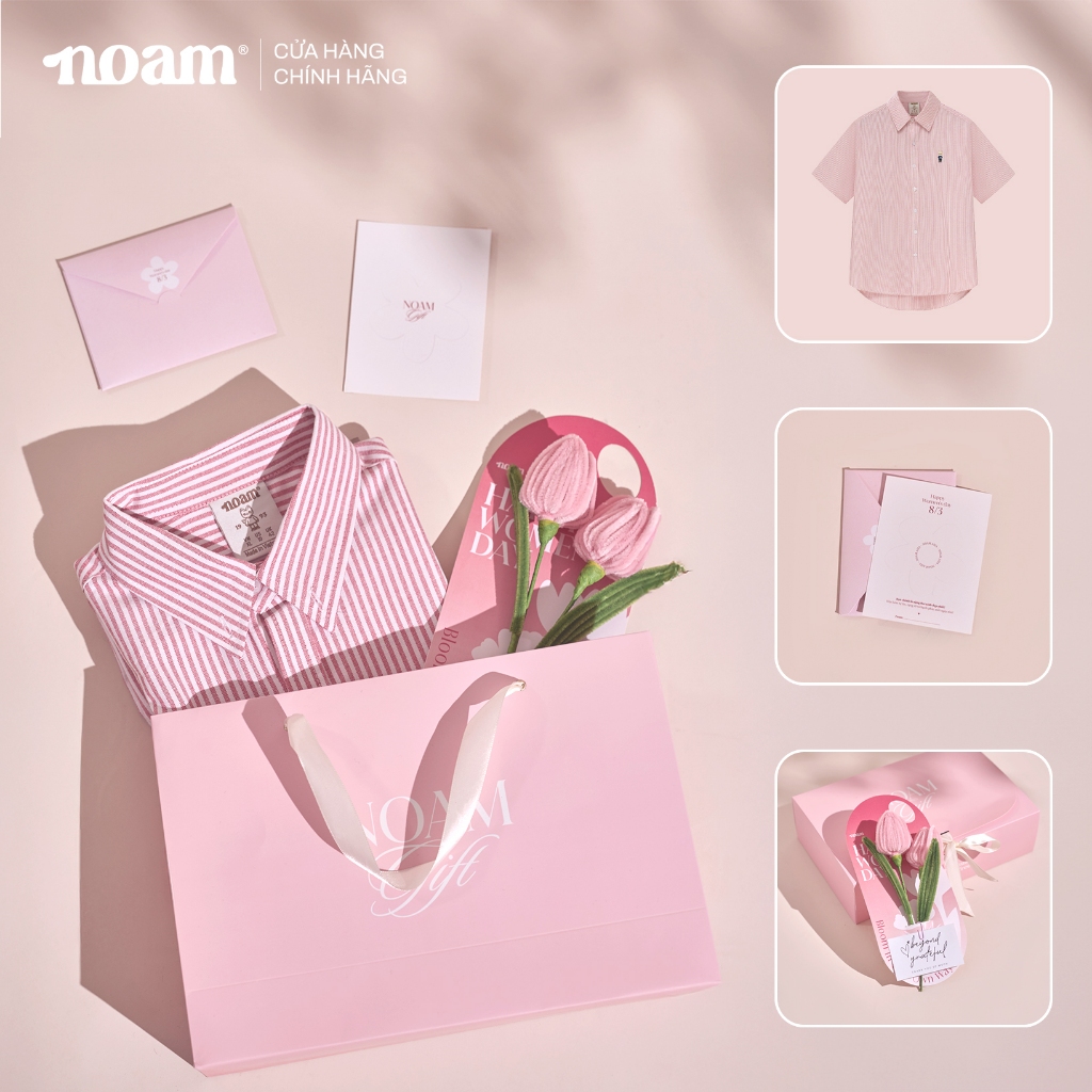 [SHIP HỎA TỐC] - Set Quà Tặng NOAM “Xinh Vibe” Áo, Hoa và Thiệp Cao Cấp - Món Quà Ý Nghĩa Tặng Người Thương
