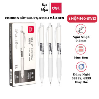 Combo 5 Bút Gel S60-ST/S60 Ngòi ST Refill 0.5mm Ruột Bút Thay Thế Các Loại Viết Trơn Nhanh Khô