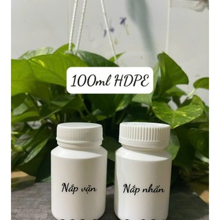 COMBO 100 CHAI LỌ NHỰA HDPE ĐỰNG VIÊN NANG,VIÊN NÉN,VIÊN DƯỢC PHẨM 100ML KÈM MÀNG SEAL TỰ DÍNH/HÚT ẨM 1G