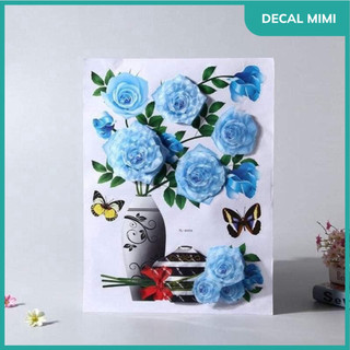 Tranh dán tường 3D hình bình hoa [12 mẫu]