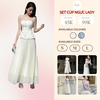 Set Áo Cúp Ngực LADY Chân Váy Xếp Ly LeeGi House Thiết Kế Sang Chảnh - AV769