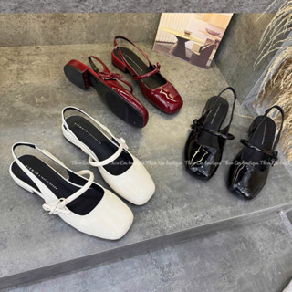 [Sẵn Hàng] Sục bệt nữ có quai sau đính nơ gót đế 2cm [ SH3V ]