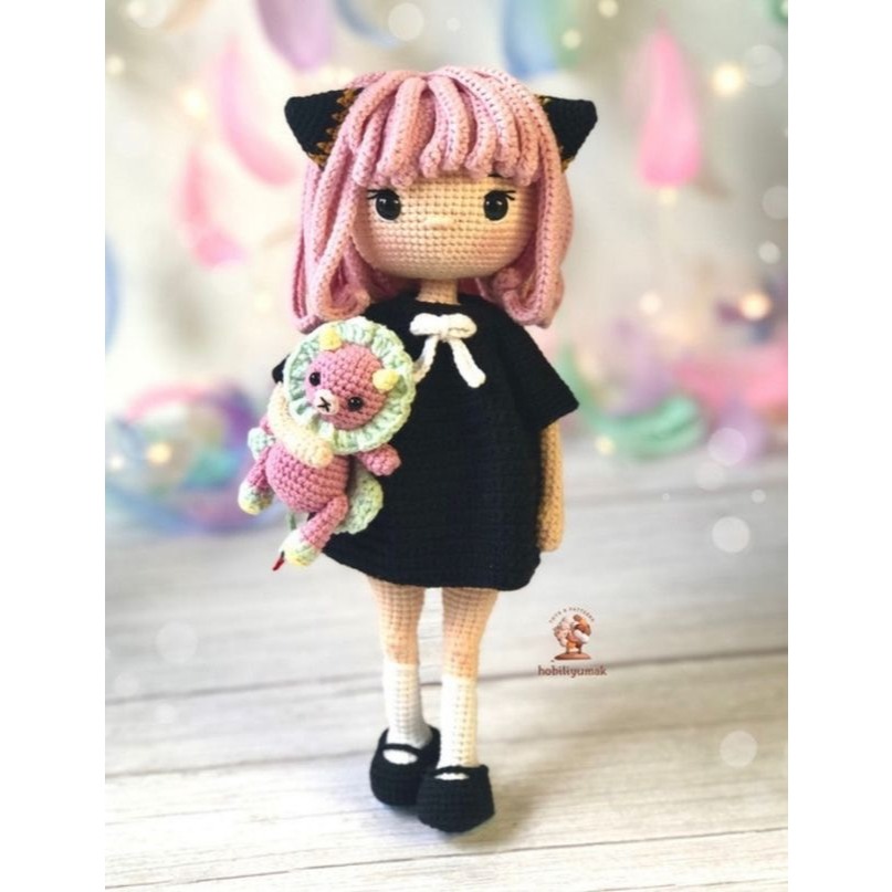 Chart móc len tiếng Việt búp bê Anya tai mèo