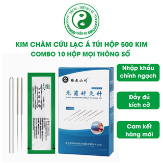 COMBO 10 hộp Kim châm cứu LẠC Á dạng túi hộp 500 kim kích thước 0.22x25 - Có ống dẫn kim [HÀNG NHẬP KHẨU- HỖ TRỢ VAT]