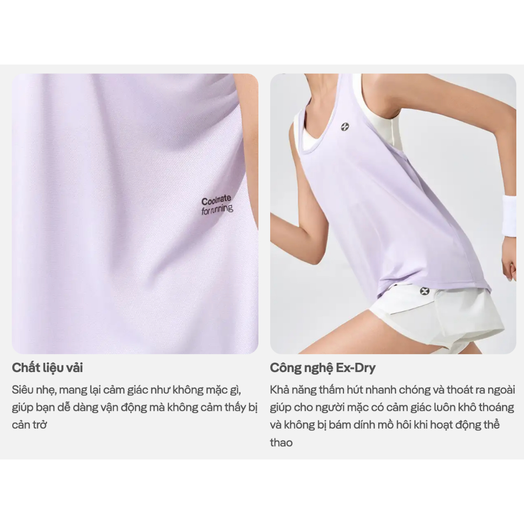 [359k TẶNG QUÀ]Áo Singlet thể thao nữ chạy bộ Core Tank thoáng khí (không kèm bra trong) Coolmate Women | BigBuy360 - bigbuy360.vn