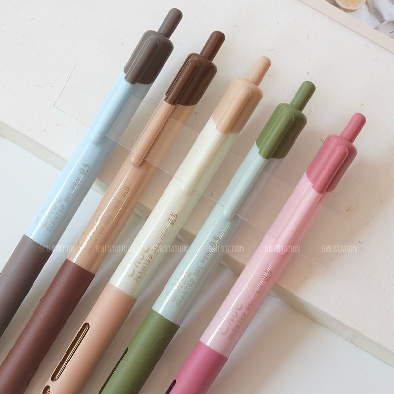 Bút Gel Bấm MURA DESSERT Mực Đen Ngòi 0.5mm ST Có Đệm Tay Êm