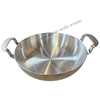  Chảo nhôm đáy bằng xi mỏng kho cá chiên xào Tân Đức Thành size từ 18-24cm  chảo không nắp  