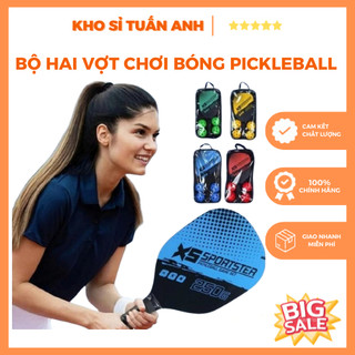 Bộ 2 Vợt Chơi Bóng Pickleball Siêu Nhẹ Và Chuyên Nghiệp Bền Đẹp Chắc Tay, Tặng Kèm Túi Đựng 4 Quả Bóng