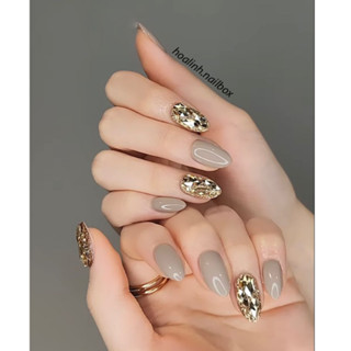 Nailbox Thiết Kế Form Tròn Nhọn Ngắn Gắn Đá H002 Hoalinh.Nailbox