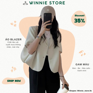 [ ẢNH THẬT - SIZE XS ] Áo BLAZER nữ tay ngắn Winnie phong cách Hàn Quốc