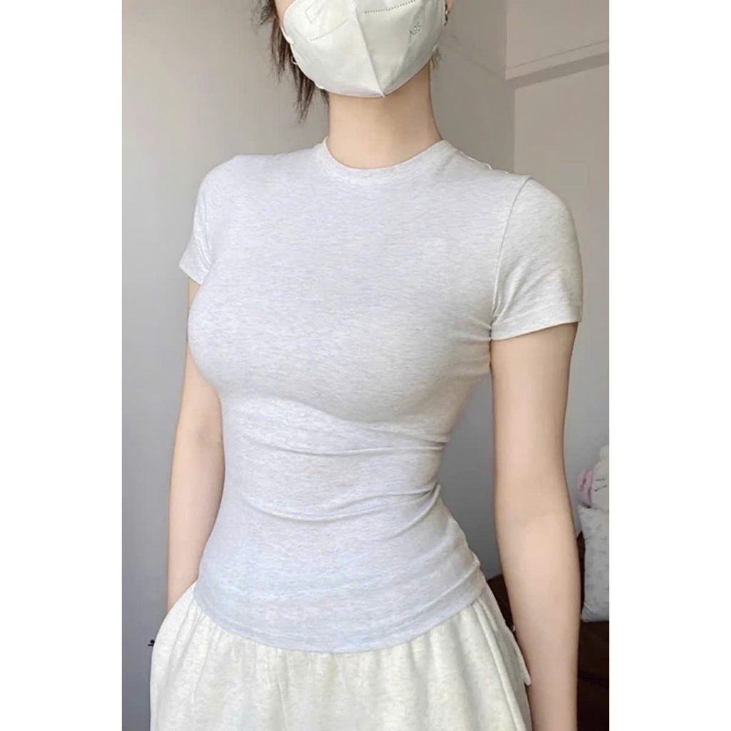 Áo Thun Nữ Ôm Body Cổ Tròn Cotton Trơn Mềm Mịn Mát - Chinh Trần Store | BigBuy360 - bigbuy360.vn