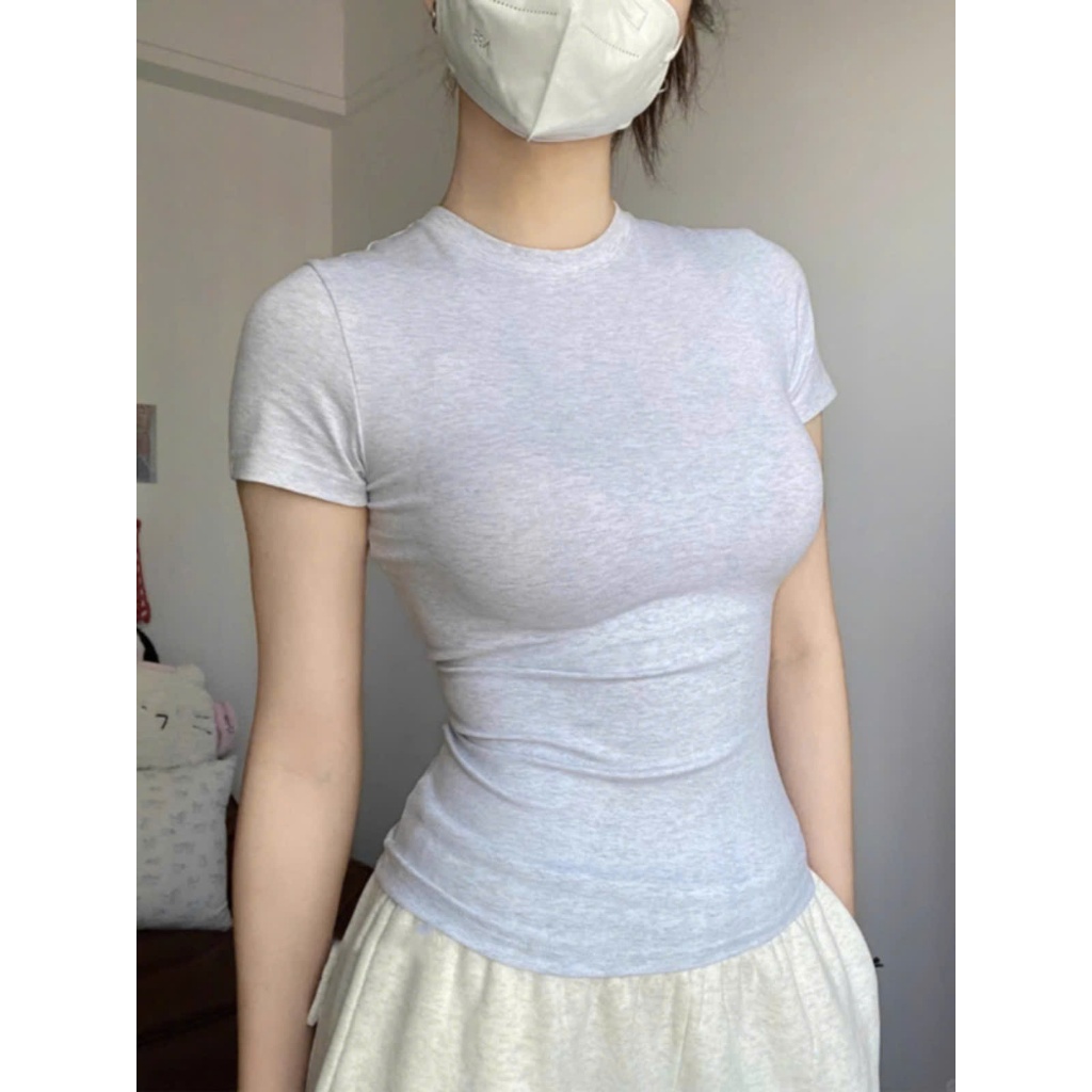 Áo Thun Nữ Ôm Body Cổ Tròn Cotton Trơn Mềm Mịn Mát - Chinh Trần Store | BigBuy360 - bigbuy360.vn
