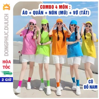 Đồ đi biển nguyên set gồm ÁO, QUẦN, MŨ, TẤT nhiều màu nổi bật cho hội nhóm nữ || Antono Travel