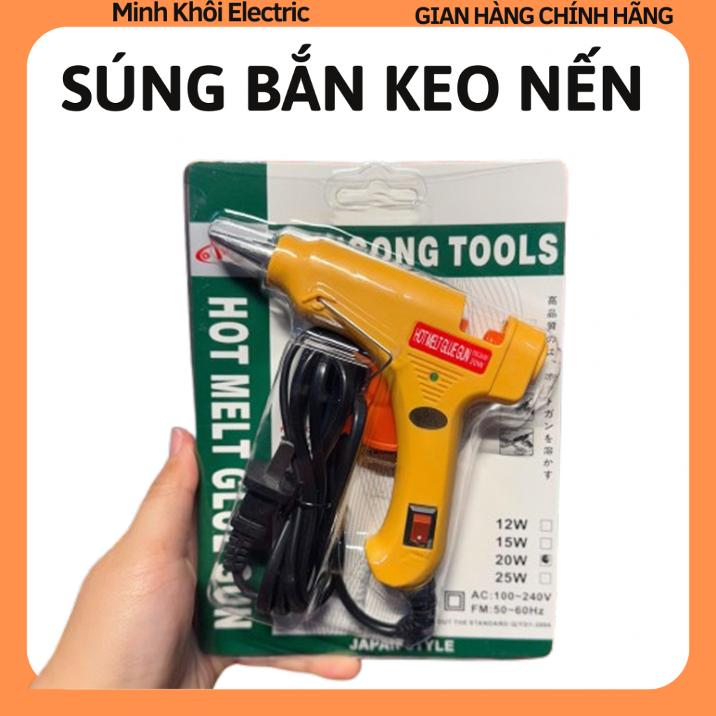 Máy bắn keo nến mini 20w NANGONG JAPAN,súng bắn keo nến,súng hàn keo nến,súng dán keo,máy bơm keo nế