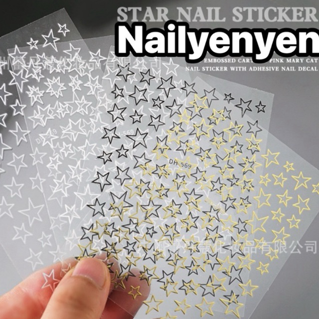 sticker dán móng nail hình ngôi sao