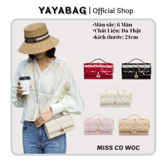  ⛔️ GIÁ TỐT NHẤT Túi Đeo Chéo Miss CD Mini Handle Ví Quai Xách Cầm Tay Da Dê - Size21cm 