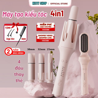 Máy Uốn Tóc 4in1 2025 Tự Động Xoăn Lơi, Máy Làm Xoăn Kèm Lược Điện Đa Năng, Tiện Lợi Dễ Sử Dụng