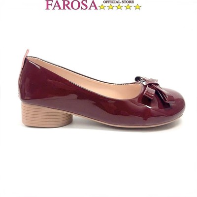 Giày búp bê nữ dáng marry janes FAROSA -H85 giày nữ đế vân 3 cm phối nơ cực hót trend